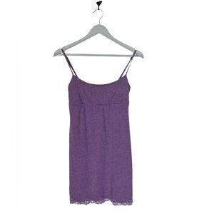 Y2K Aerie Long Tank Top Babydoll Lace Trim Purple Size S Shirt Top Bella Elena